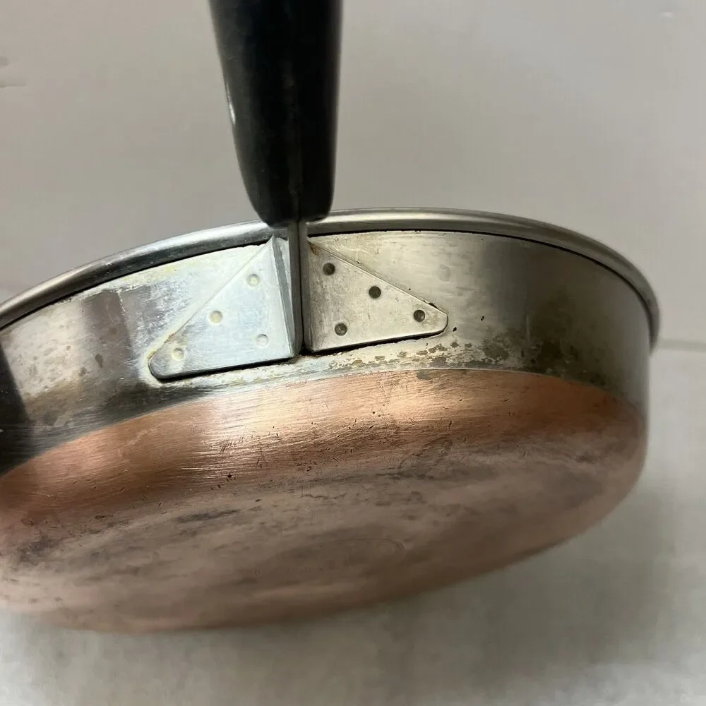 Vtg Revere Ware 8” Skillet Frying Pan Copper Clad Stainless Pre 1968 Reverside